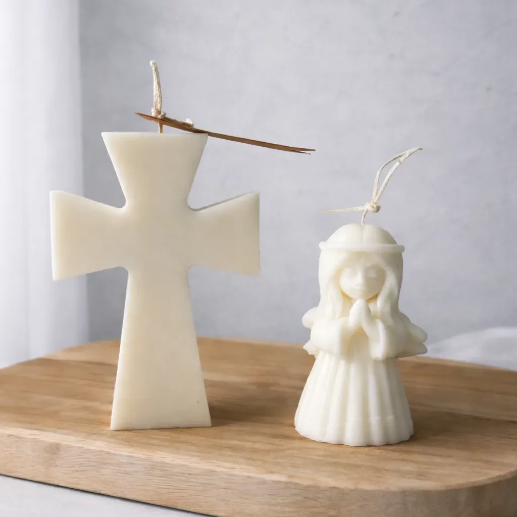 Zestaw świec sojowych komunijnych dziewczynka Faith I