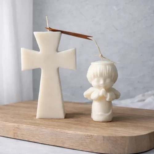 Zestaw świec sojowych komunijnych chłopiec Faith II