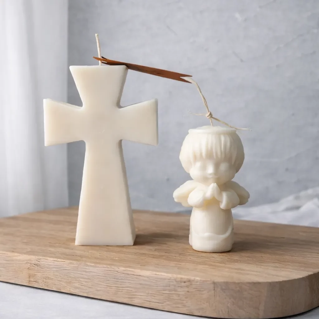 Zestaw świec sojowych komunijnych chłopiec Faith II