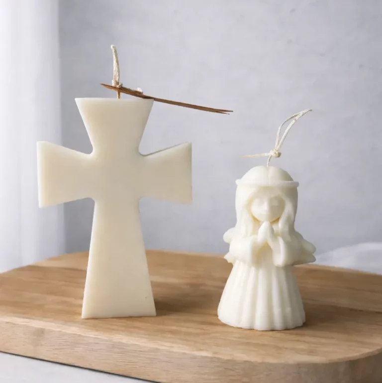 Zestaw świec sojowych komunijnych dziewczynka Faith I
